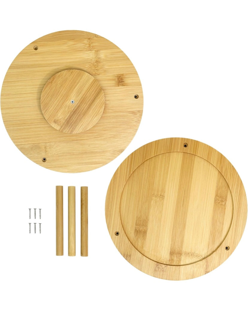 2 Tier Bamboo Lazy Susan Rotating Turntable (10")