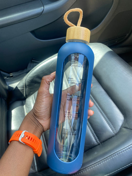 Glass Water Bottle W Silicon Sleeve 1L