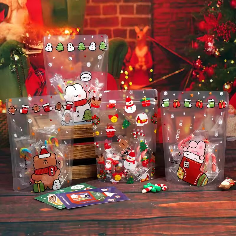 Transparent Christmas Zipper Bag (10pcs)