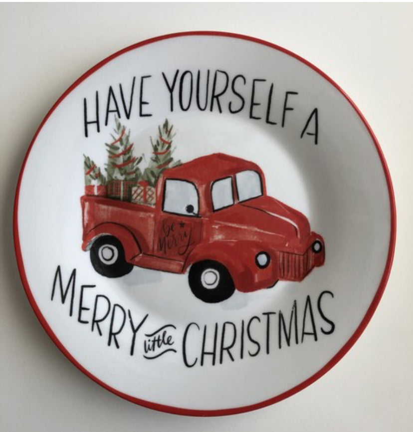 Porcelain Christmas Holiday Plates 8” (4pk)
