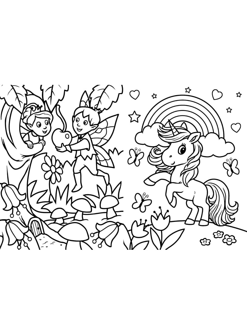 Unicorns, Fairies and Mermaids COLOURING Book