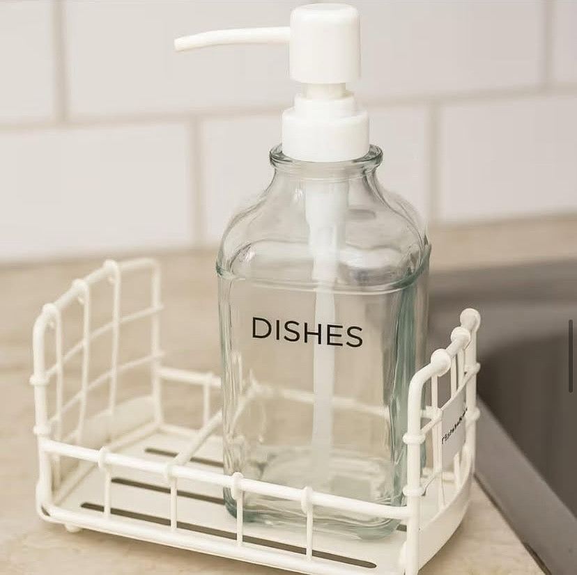 Glass Dispenser with Metal Tray