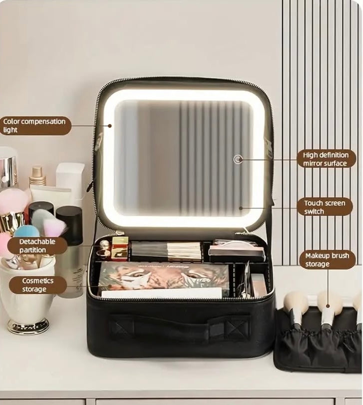 Travel Makeup Case with LED light
