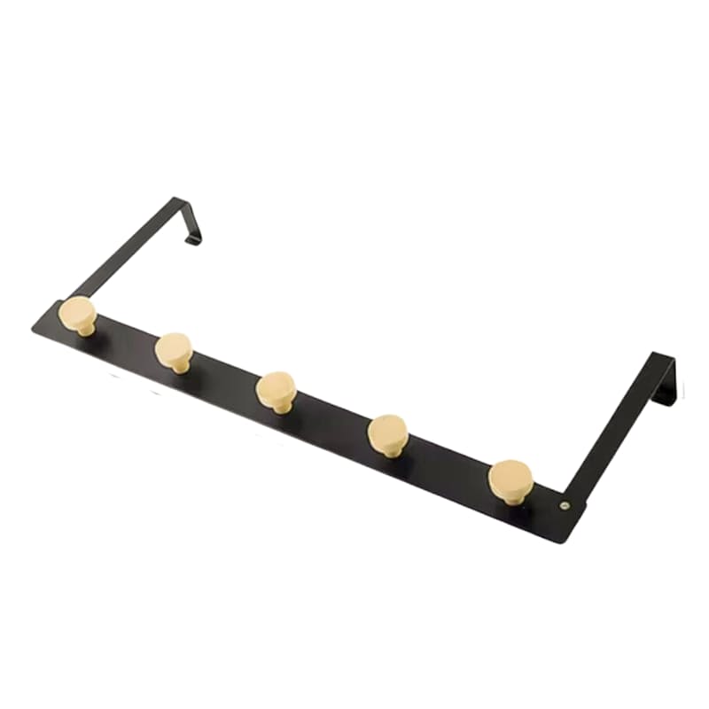 OVER THE DOOR RACK WITH WOODEN KNOBS (black only)