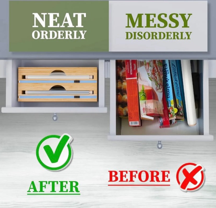 BAMBOO FOIL & PLASTIC WRAP ORGANIZER