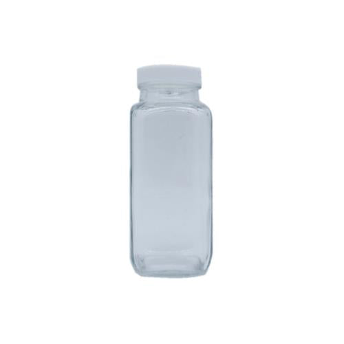 French Glass Bottle W White Plastic Cap (4oz)