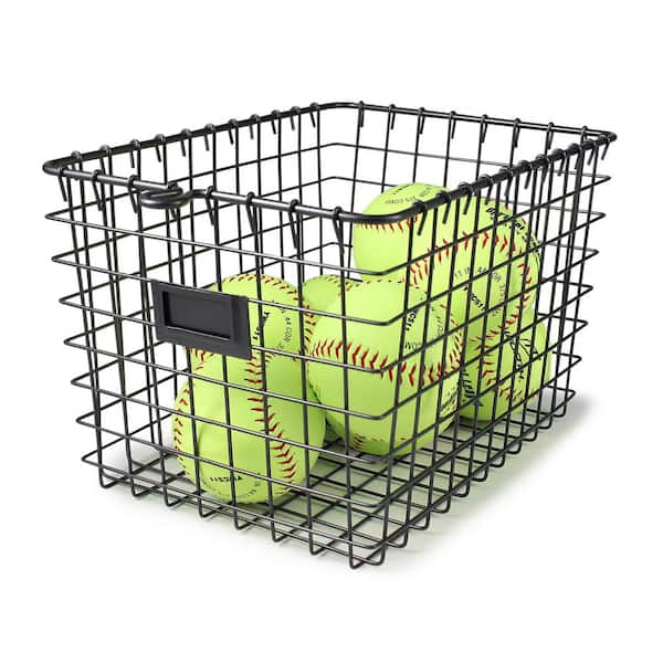 Metal Storage Basket Industrial Grey