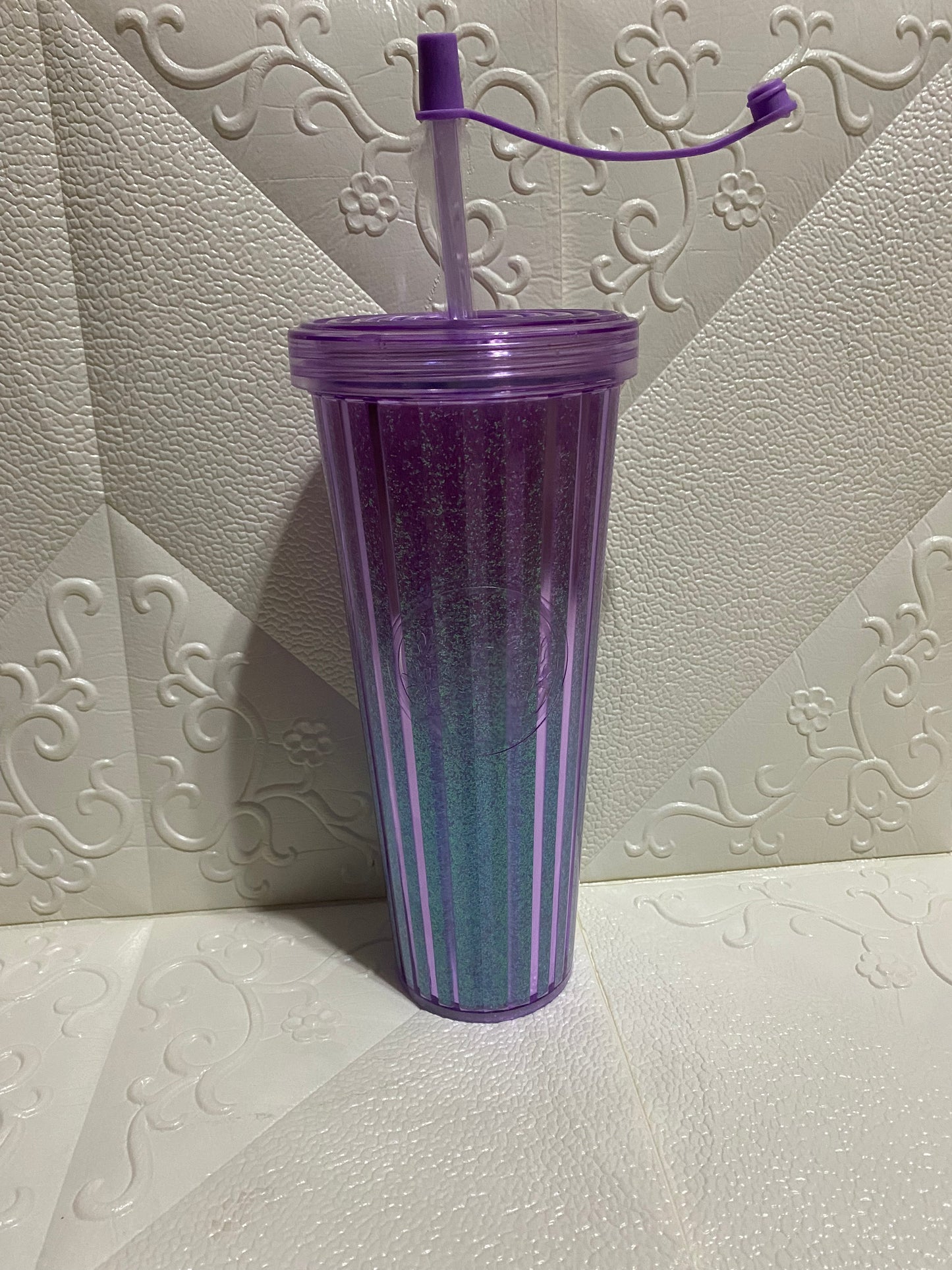 BLING TUMBLER with LID and STRAW COVER (26OZ)