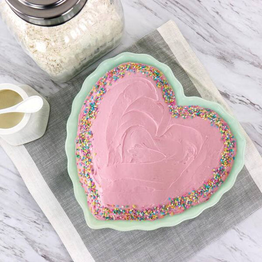 Martha Stewart 11” Heart Shaped Stoneware Cake Pan (Mint)