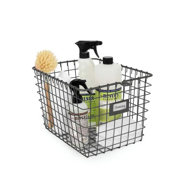 Metal Storage Basket Industrial Grey