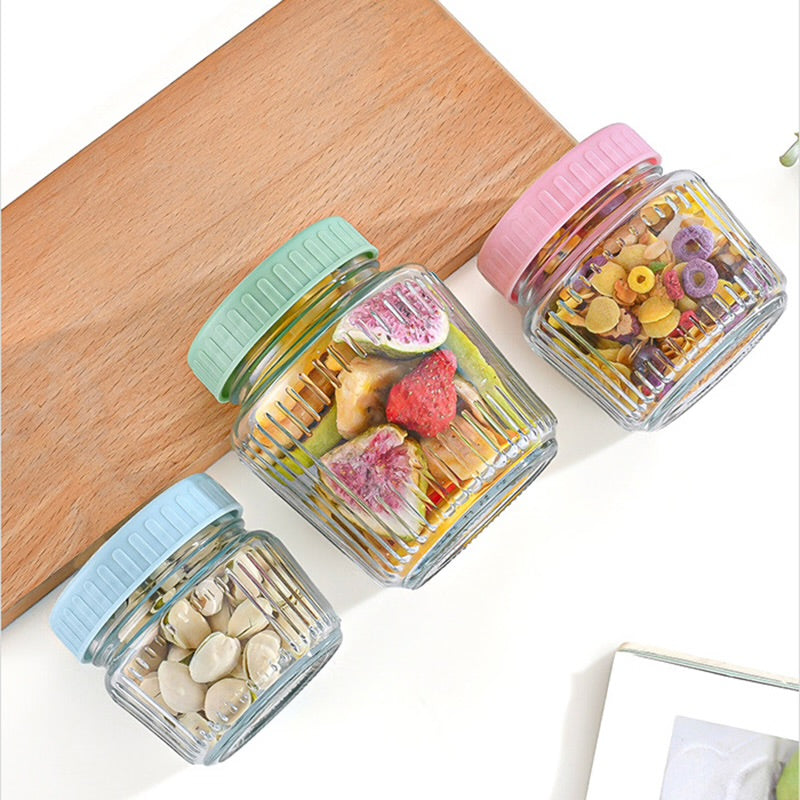 Vertical Stripes Shape Glass Jar