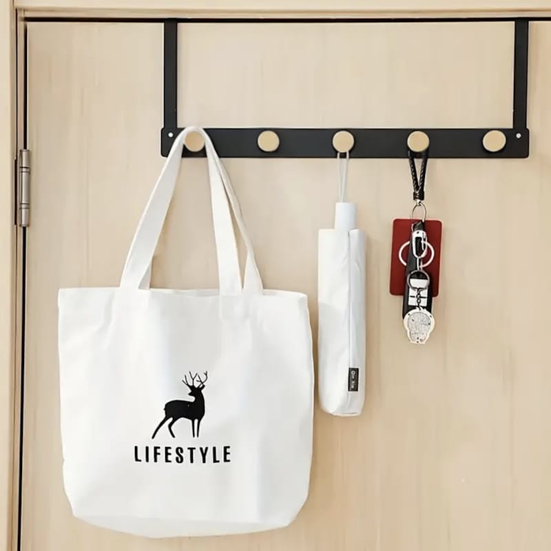OVER THE DOOR RACK WITH WOODEN KNOBS (black only)