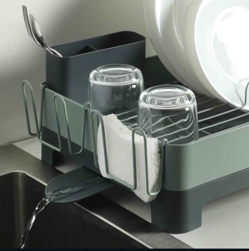 Gibson Home Nestcraft Full Size Rust Resistant Dish Rack with Drain Board and Flatware Caddy