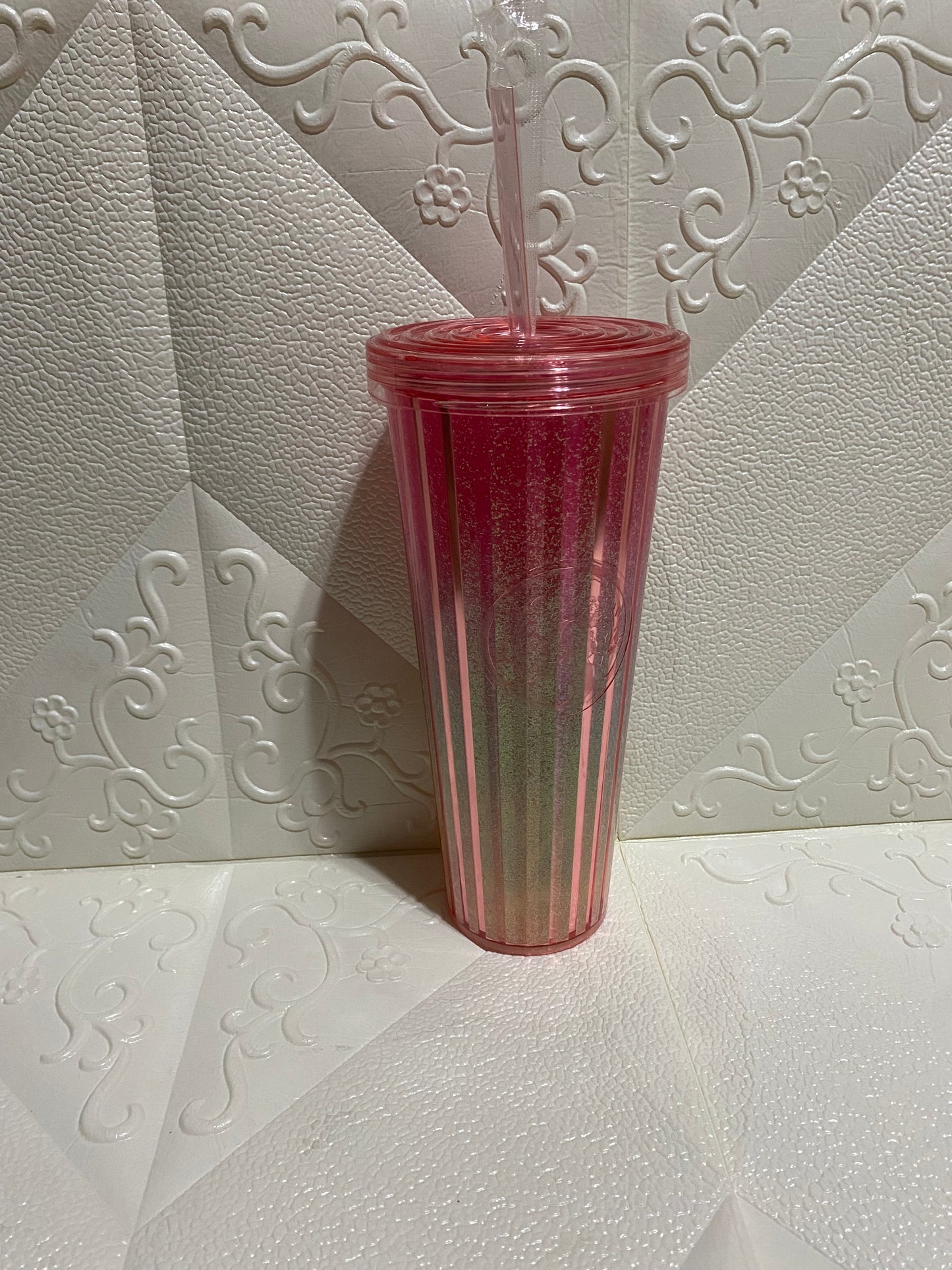 BLING TUMBLER with LID and STRAW COVER (26OZ)