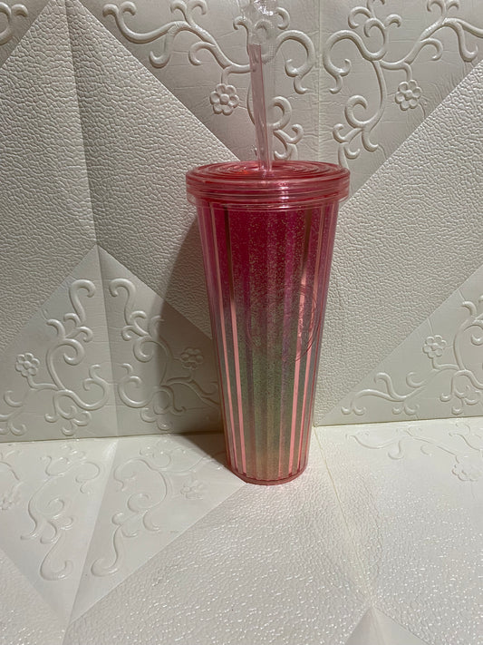 BLING TUMBLER with LID and STRAW COVER (26OZ)