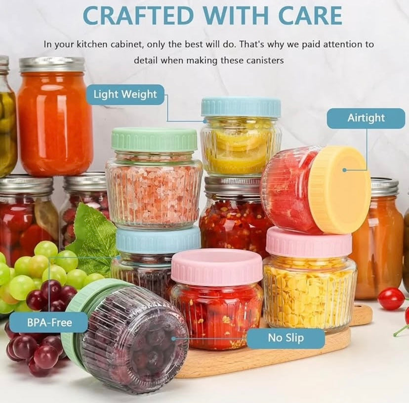 Vertical Stripes Shape Glass Jar