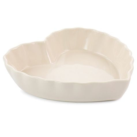 Martha Stewart 11” Heart Shaped Stoneware Cake Pan (cream)