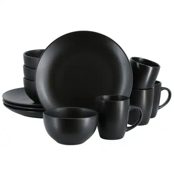 Gibson Home Everyday Plus 12-Piece Round Stoneware Dinnerware Set