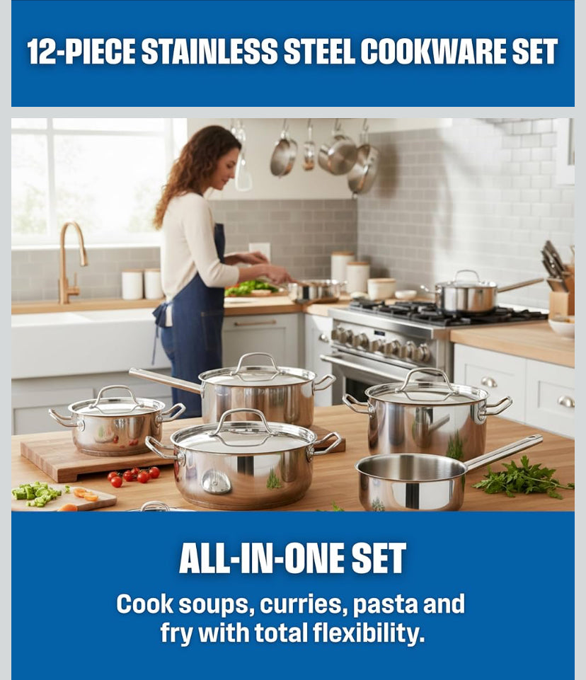 ELLE Stainless Steel Cookware set