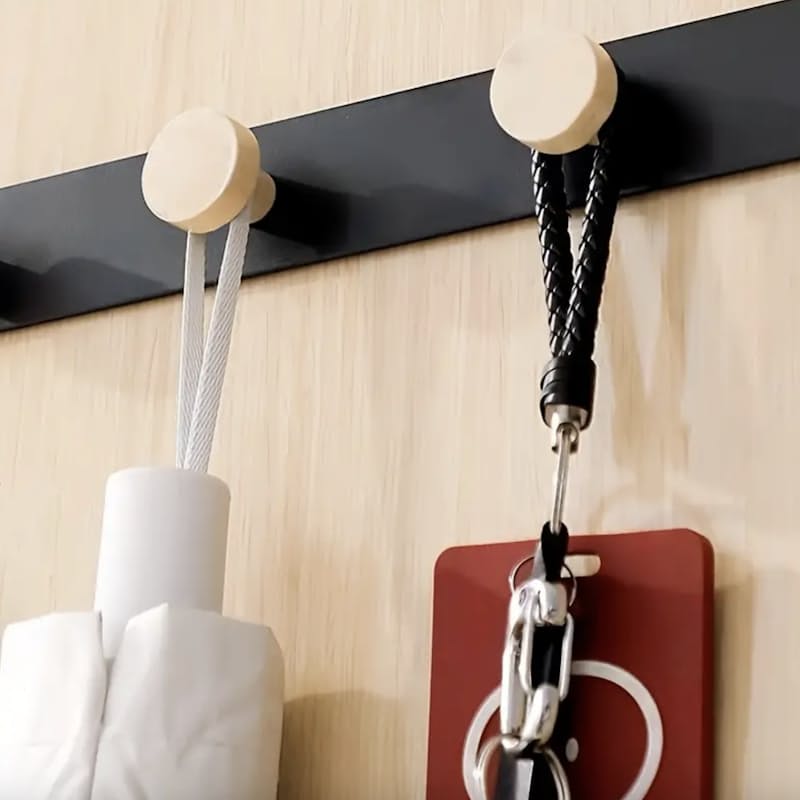 OVER THE DOOR RACK WITH WOODEN KNOBS (black only)