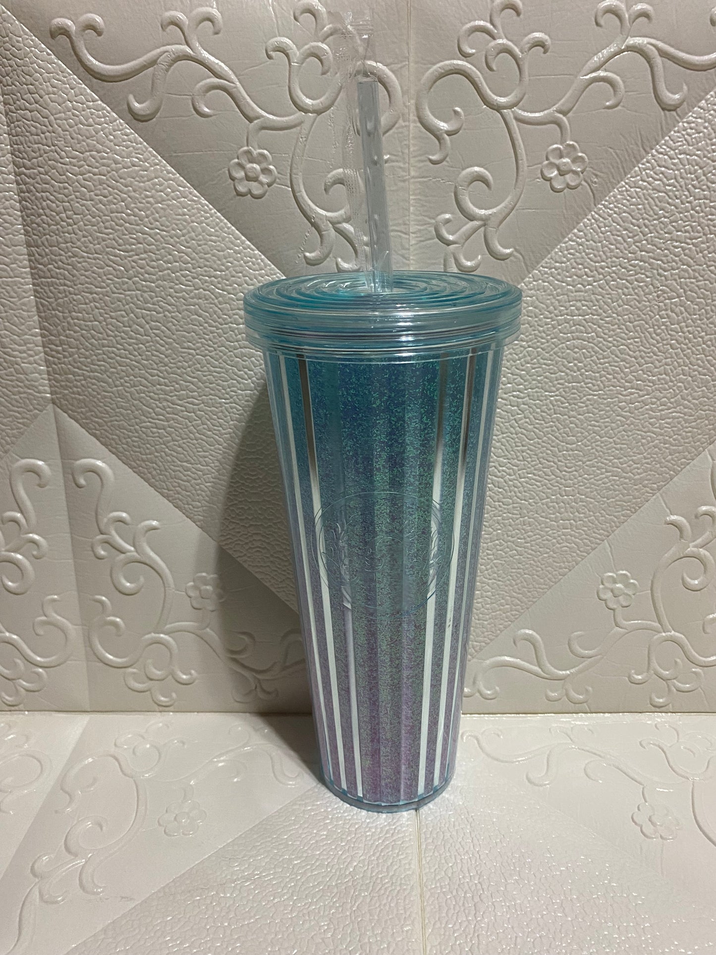 BLING TUMBLER with LID and STRAW COVER (26OZ)