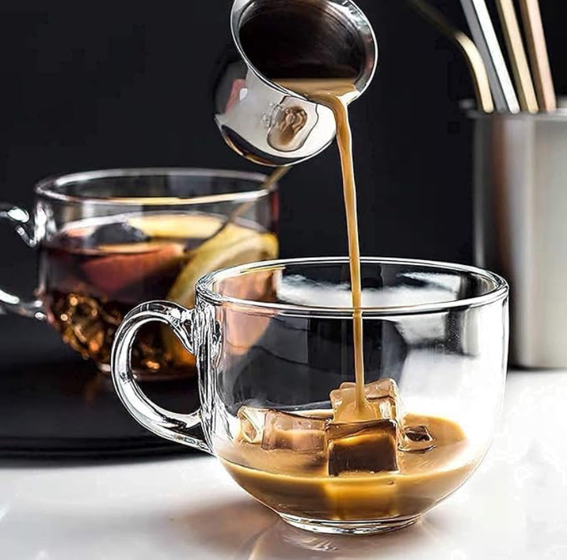 3PC Glass Coffee Cup (16.5oz)