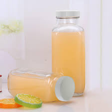 French Glass Bottle W White Plastic Cap (16oz )