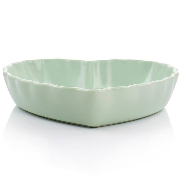 Martha Stewart 11” Heart Shaped Stoneware Cake Pan (Mint)