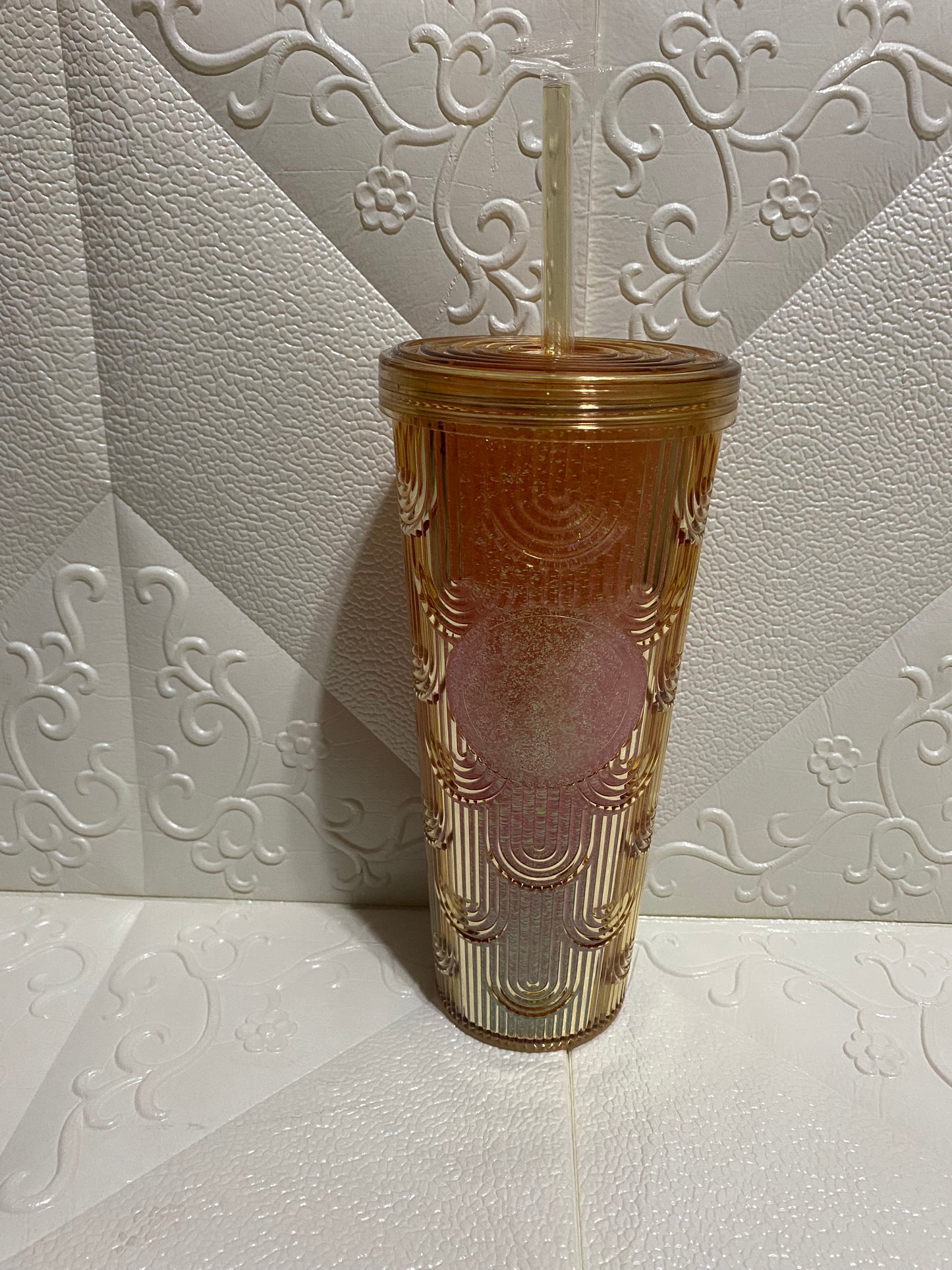 BLING TUMBLER with LID and STRAW COVER (26OZ)