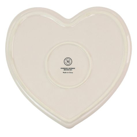 Martha Stewart 11” Heart Shaped Stoneware Cake Pan (cream)