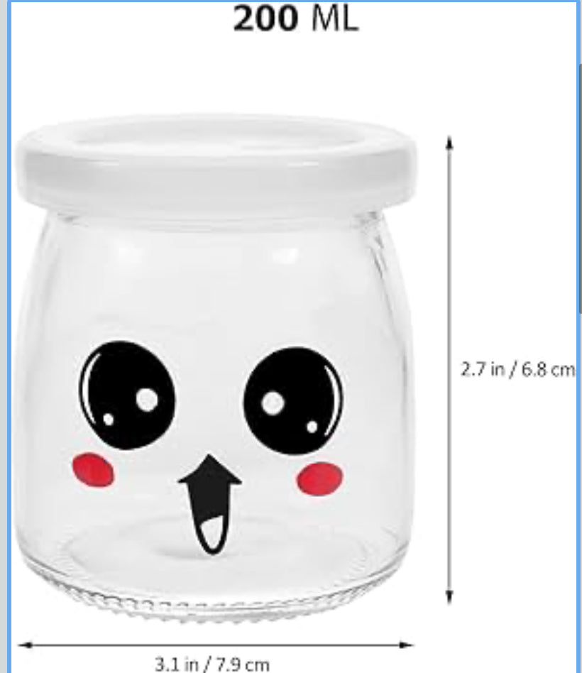 6pcs 200ml Glass Jars
