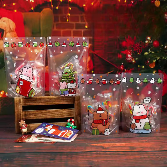 Transparent Christmas Zipper Bag (10pcs)