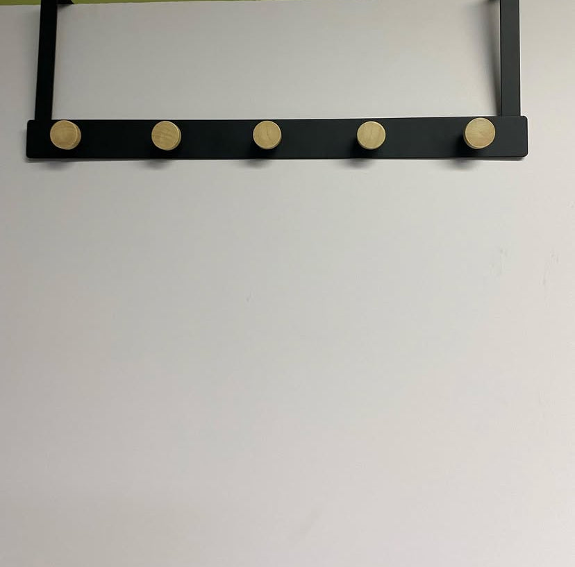 OVER THE DOOR RACK WITH WOODEN KNOBS (black only)