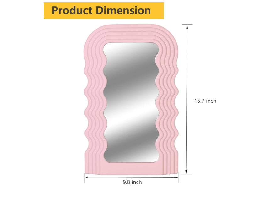 Aesthetic Wave Pattern Frame Mirror