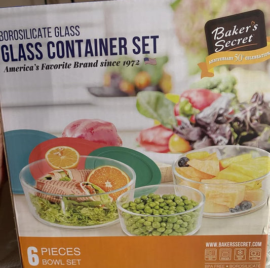 Bakers Secret 6PC Glass Container Set