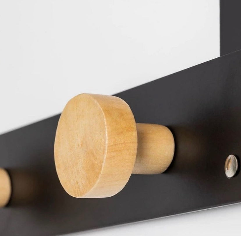 OVER THE DOOR RACK WITH WOODEN KNOBS (black only)