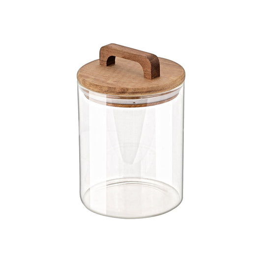 Acacia Wood Glass  Storage Jars (3 pack)