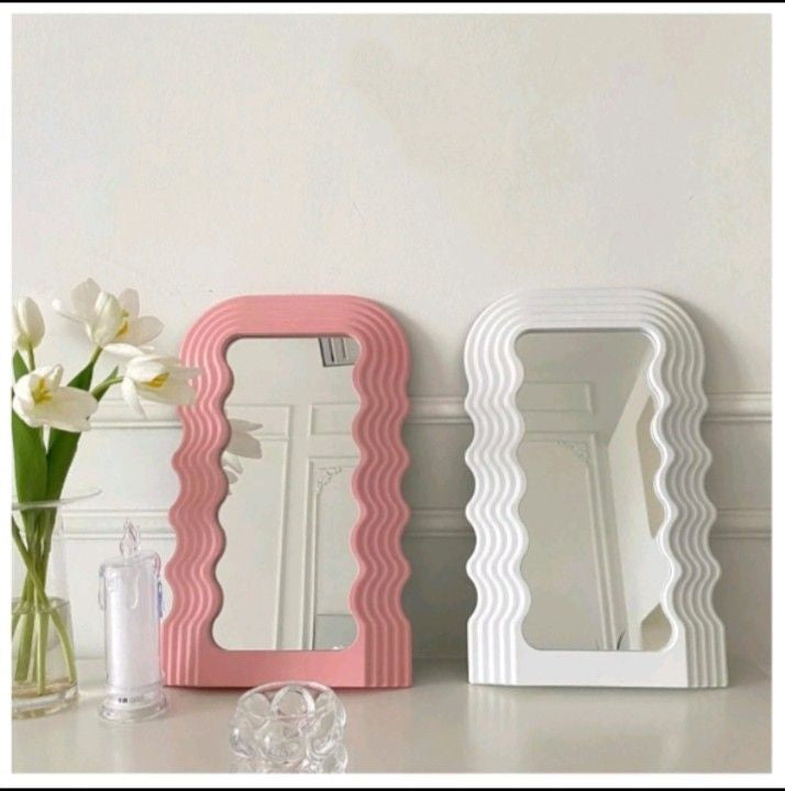 Aesthetic Wave Pattern Frame Mirror